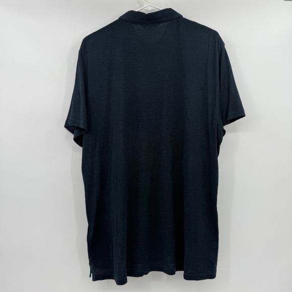 John Varvatos Polo Shirt Men XL Blue Silk Cotton Blend Short Sleeves Casual - Picture 3 of 9